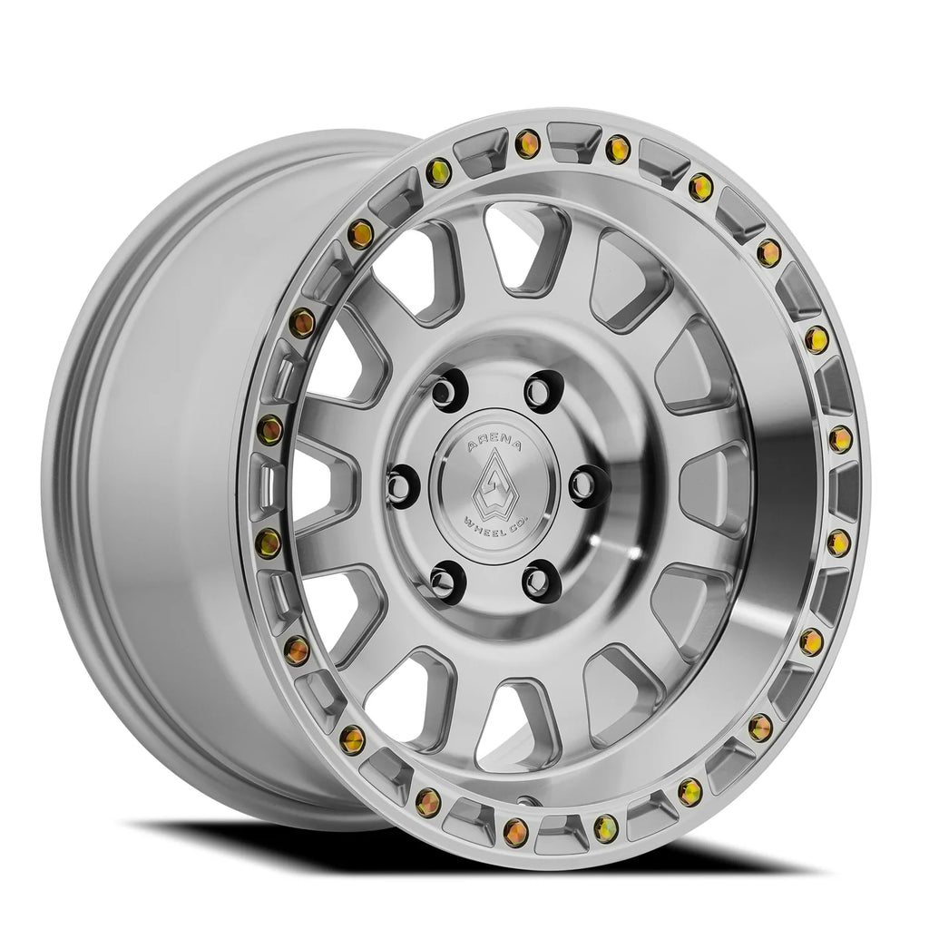 ARENA OFF-ROAD A143 STING WHEEL - 5X127 BOLT PATTERN - GLOSS SILVER MACHINED