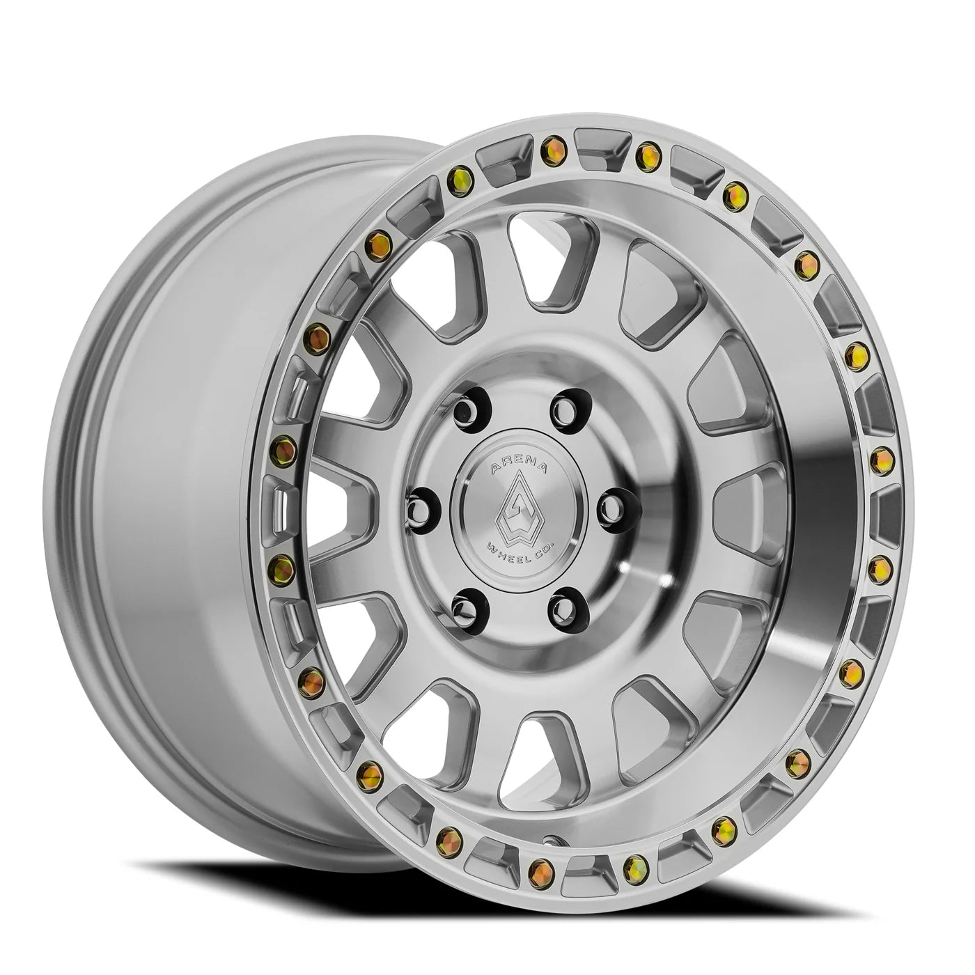 ARENA OFF-ROAD A143 STING WHEEL - 5X127 BOLT PATTERN - GLOSS SILVER MACHINED