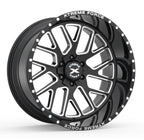 20X10 XTREME FORCE XF-10 WHEELS 6X5.5(139.7) & 6X135 -25 OFFSET - GLOSS BLACK & MILLED