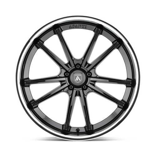 Asanti Black ABL-23 Sigma 20x9 Gloss Black with Chrome Lip Wheel with 5x114.3 Bolt Pattern and 72.56mm Center Bore