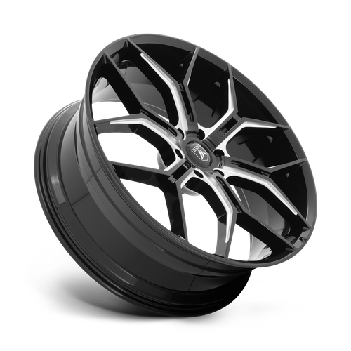 Asanti Black ABL-38 Monarch Truck 22x9.5 Inch Gloss Black Milled Wheel with 6x135 Bolt Pattern and 87.10mm Center Bore