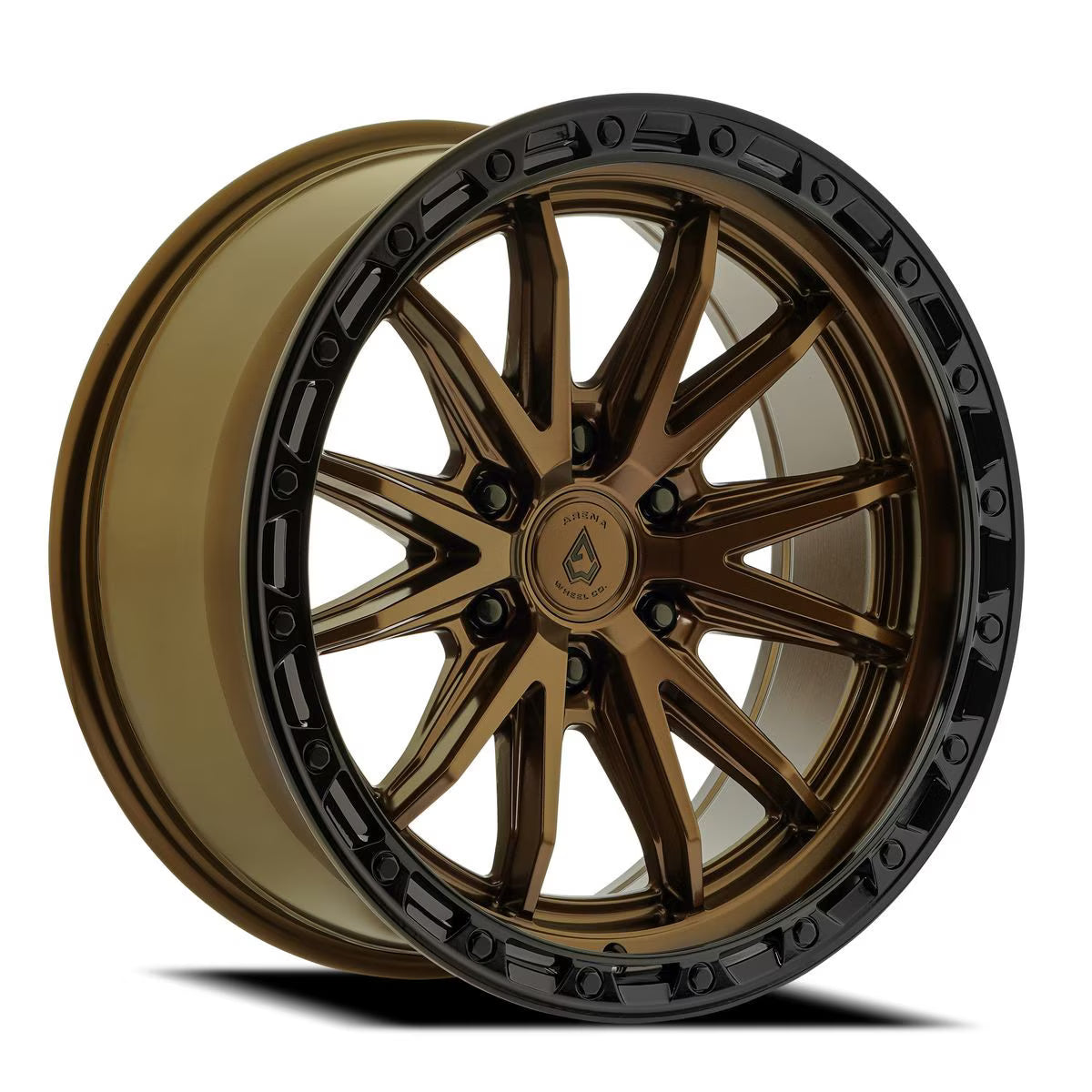 ARENA OFF-ROAD A135 ATLAS - 6X135 BOLT PATTERN - SMOKED BRONZE CENTER GLOSSY BLACK LIP