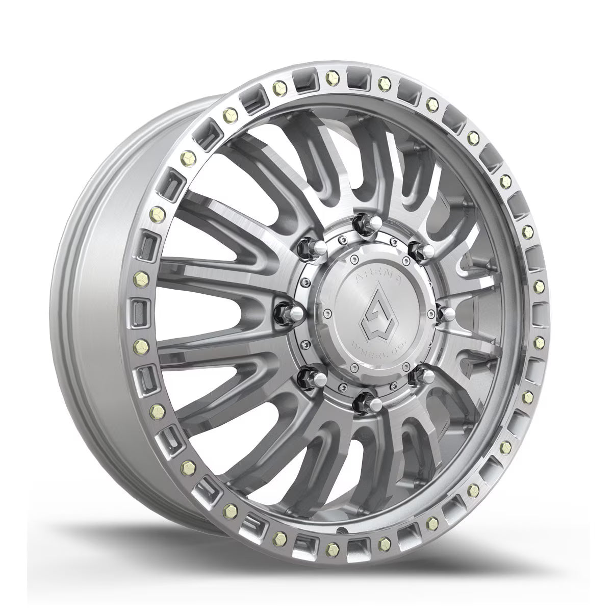 22X8.25 ARENA OFF-ROAD A132 DUALLY BLITZ - 8X200 BOLT PATTERN - GLOSS SILVER MACHINED