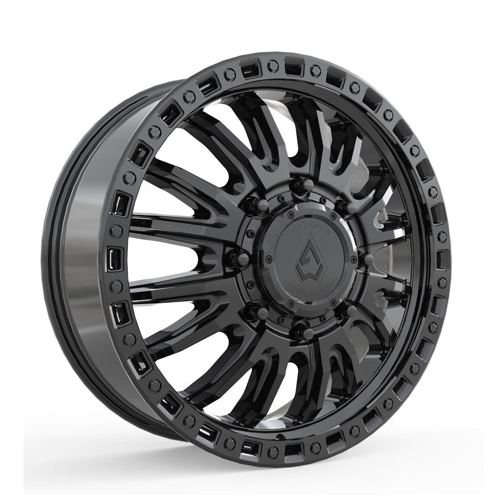 22X8.25 ARENA OFF-ROAD A132 DUALLY BLITZ - 8X200 BOLT PATTERN - GLOSSY BLACK