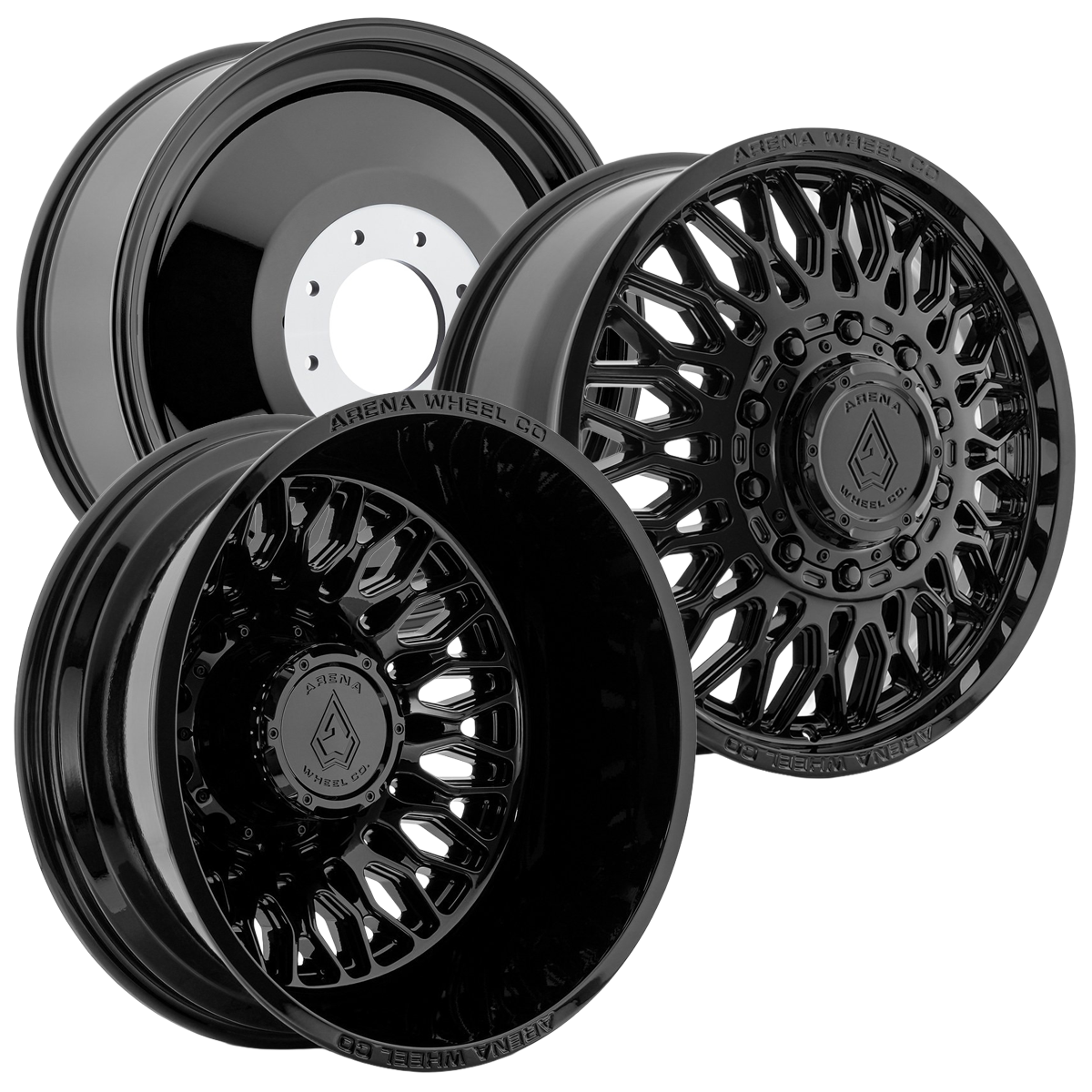 ARENA OFF-ROAD A129 DUALLY VALKYRIE - 8X200 BOLT PATTERN - GLOSSY BLACK