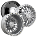 22X8.25 ARENA OFF-ROAD A132 DUALLY BLITZ - 8X200 BOLT PATTERN - GLOSS SILVER MACHINED