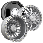 22X8.25 ARENA OFF-ROAD A132 DUALLY BLITZ - 8X200 BOLT PATTERN - GLOSS SILVER MACHINED