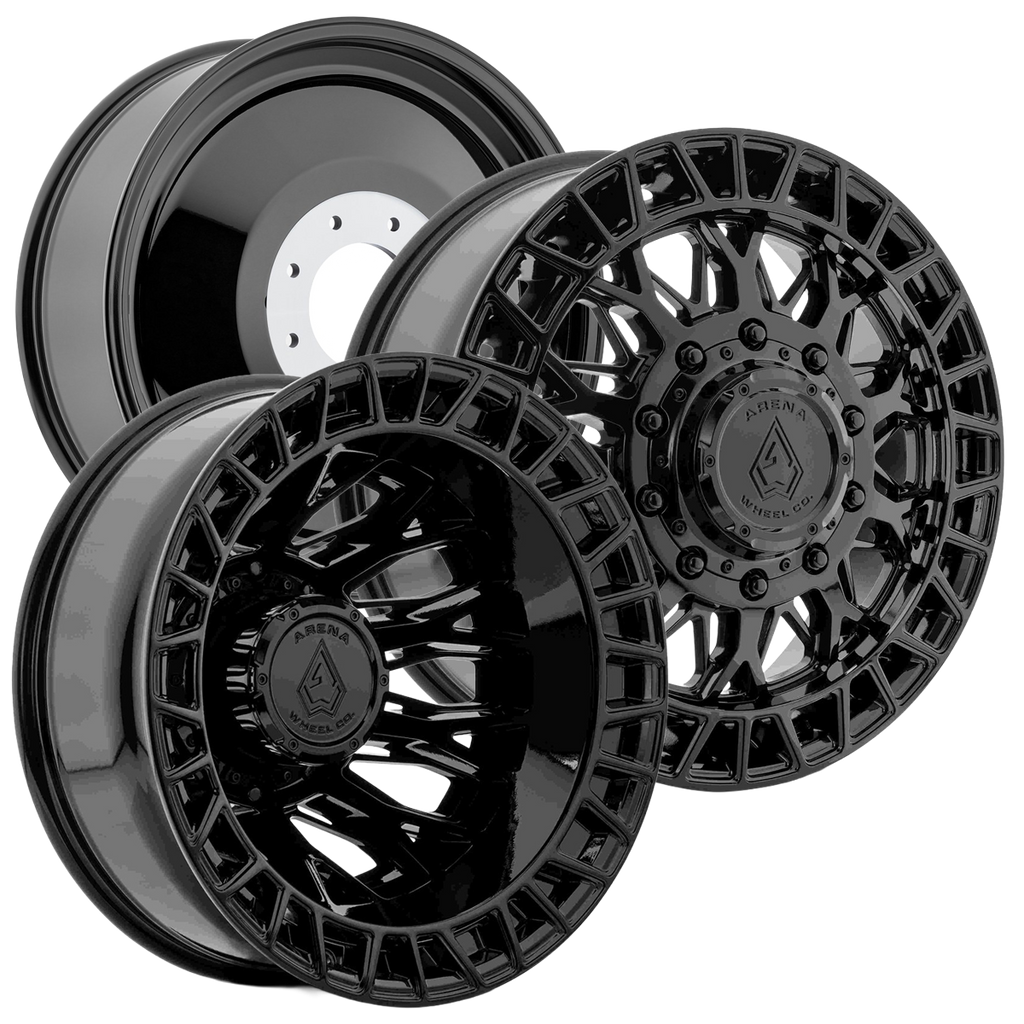 22X8.25 ARENA OFF-ROAD A127 DUALLY INNOVATOR - 8X200 BOLT PATTERN - GLOSSY BLACK