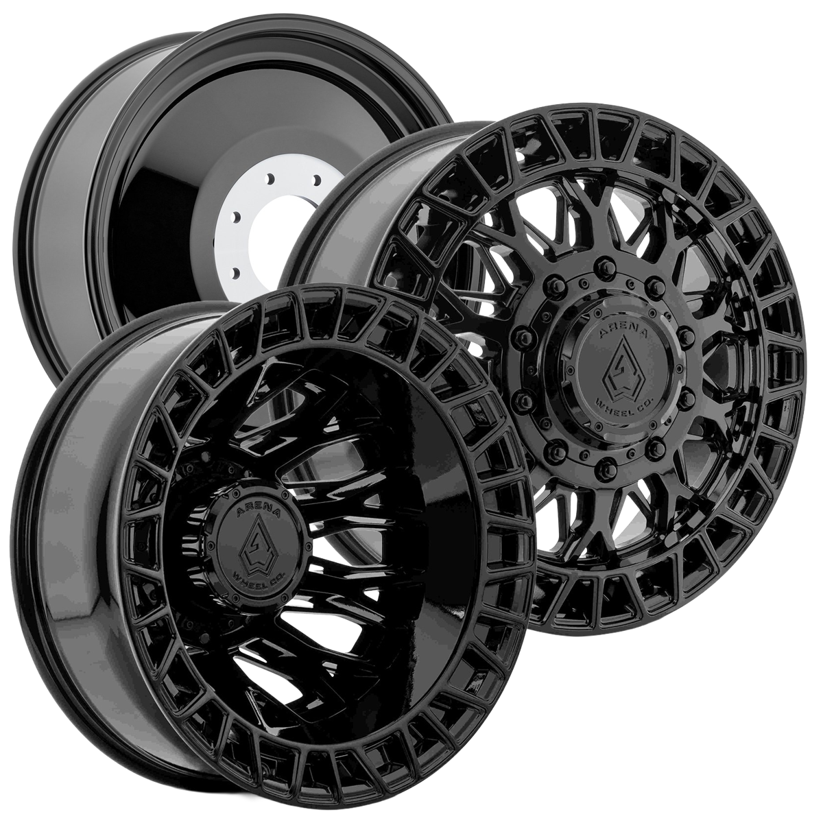 22X8.25 ARENA OFF-ROAD A127 DUALLY INNOVATOR - 8X200 BOLT PATTERN - GLOSSY BLACK