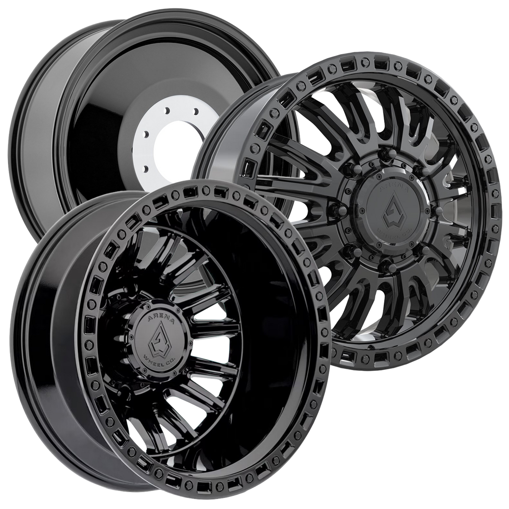 22X8.25 ARENA OFF-ROAD A132 DUALLY BLITZ - 8X200 BOLT PATTERN - GLOSSY BLACK