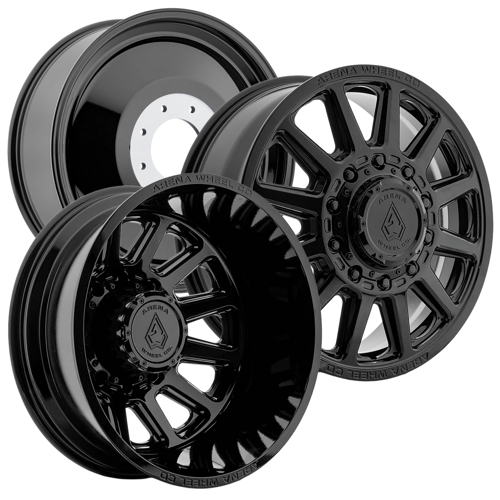 22X8.25 ARENA OFF-ROAD A128 DUALLY ENDURO - 8X200 BOLT PATTERN - GLOSSY BLACK