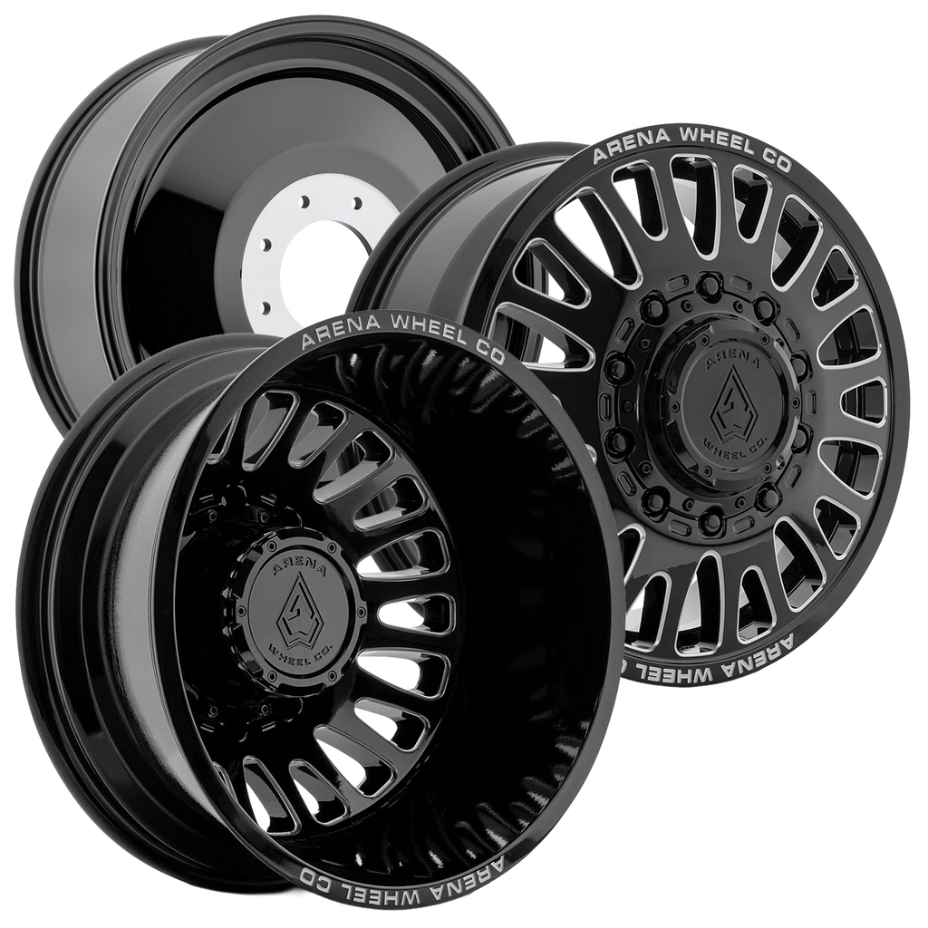 ARENA OFF-ROAD A136 DUALLY SULTAN - 8X200 BOLT PATTERN - GLOSS BLACK AND MILLED