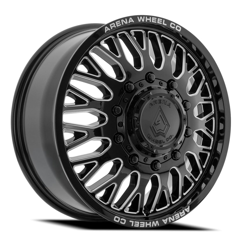 ARENA OFF-ROAD A121 DUALLY MONARCH - 8X200 BOLT PATTERN - GLOSS BLACK AND MILLED