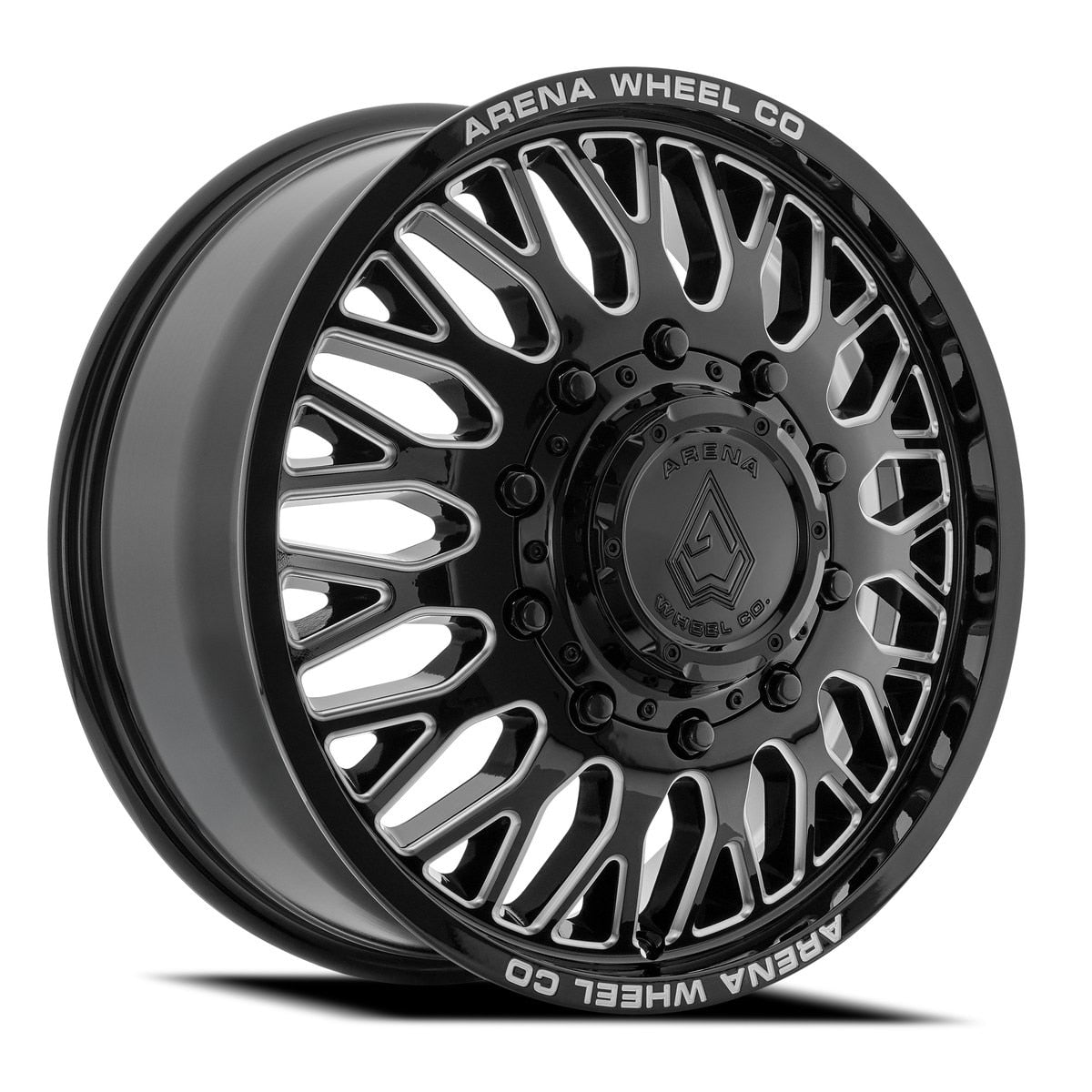 ARENA OFF-ROAD A121 DUALLY MONARCH - 8X200 BOLT PATTERN - GLOSS BLACK AND MILLED