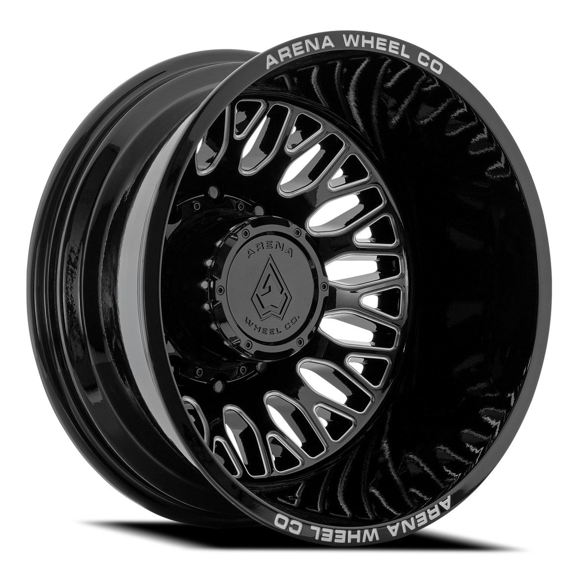 ARENA OFF-ROAD A121 DUALLY MONARCH - 8X200 BOLT PATTERN - GLOSS BLACK AND MILLED
