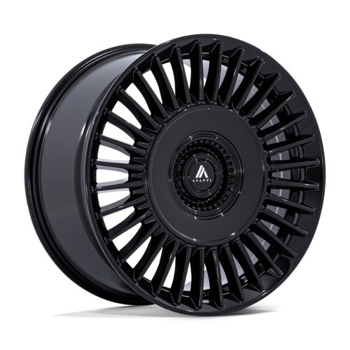 Asanti Black AB040 Tiara 22-Inch Gloss Black Wheel - 5x115/120 Bolt Pattern, +18 Offset, 10.50 Inch Width