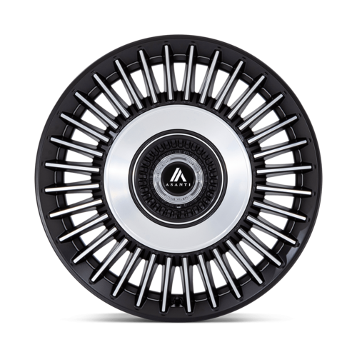 Asanti Black AB040 Tiara 22-Inch Satin Black Bright Mach Face Wheel with 5x112/120 Bolt Pattern and +27 Offset