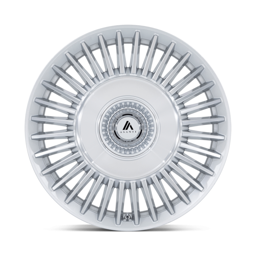 Asanti Black AB040 Tiara 22-Inch Gloss Silver Bright Mach Face Wheel with 5x112/120 Bolt Pattern and +35 Offset