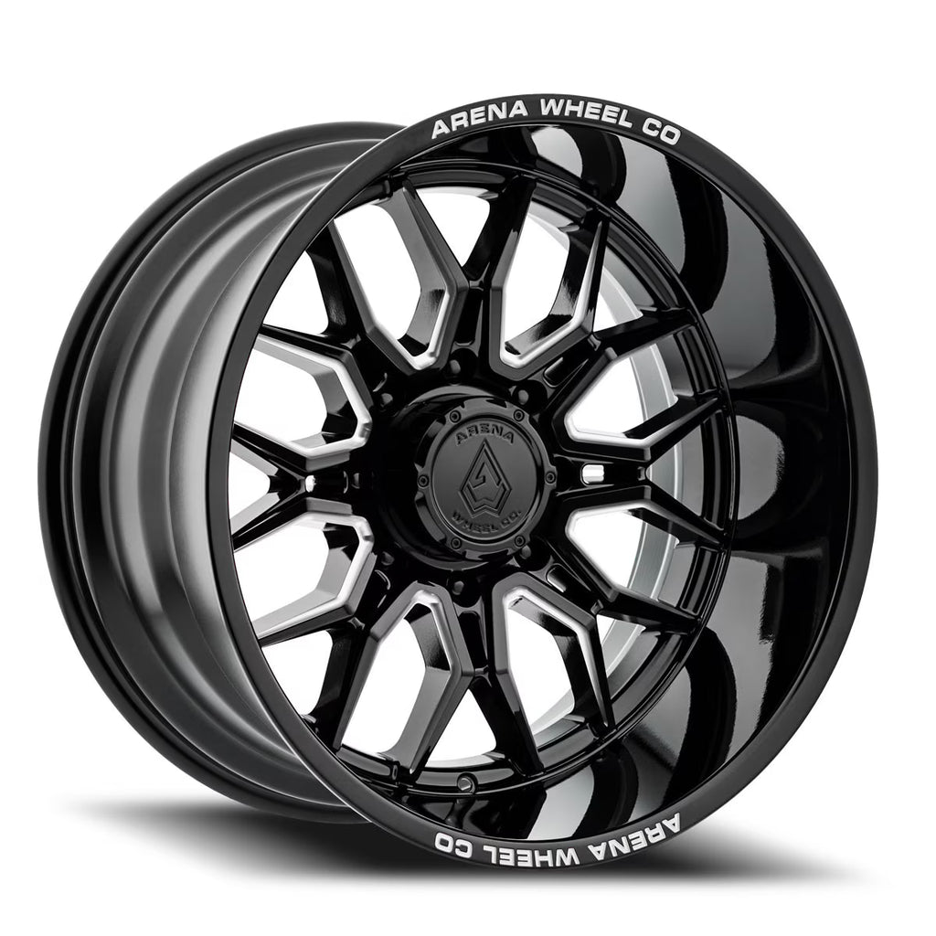 ARENA A117 VIOLATOR WHEELS 8X6.5(165.1) - GLOSSY BLACK AND MILLED