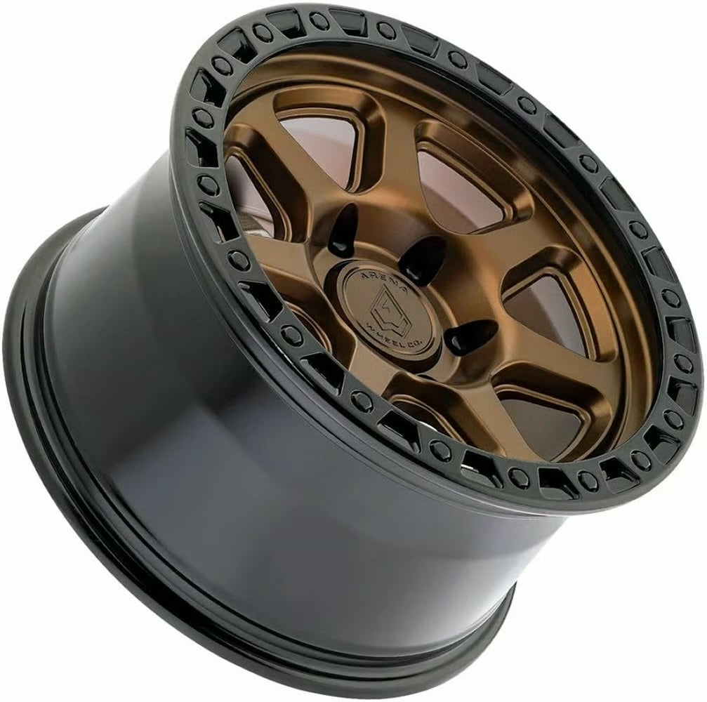 ARENA OFF-ROAD A123 THROTTLE - 6X135 BOLT PATTERN - SMOKED BRONZE CENTER GLOSSY BLACK LIP