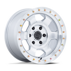 Black Rhino Hard Alloys BR029 Trooper 17x8.5 Inch Gloss Silver with Machined Face Wheel