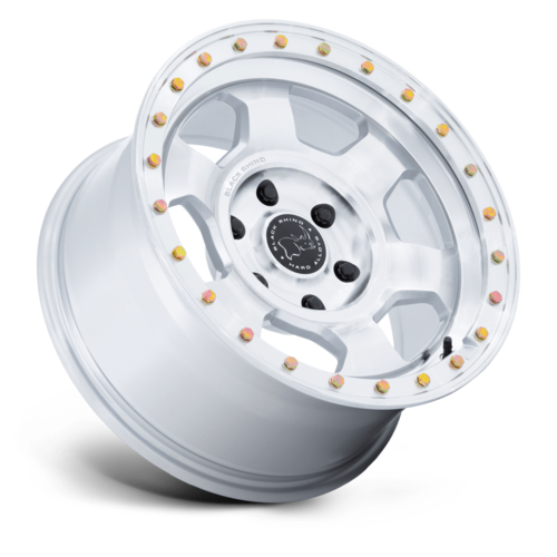 Black Rhino Hard Alloys BR029 TROOPER 17x8.5 Inch Gloss Silver Machined Face Wheel