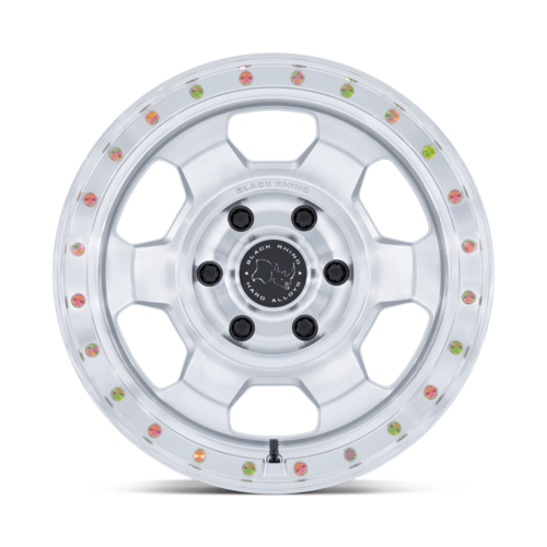 Black Rhino Hard Alloys BR029 TROOPER 17x8.5 Inch Gloss Silver Machined Face Wheel