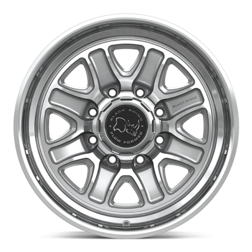 Black Rhino Hard Alloys BR032 ECHO 18x9 Gloss Silver Machined Face Wheel