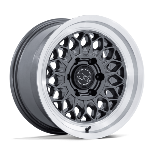 Black Rhino Hard Alloys BR034 GRAZ 17x8.5 Inch Gloss Gunmetal Wheel with Machined Lip