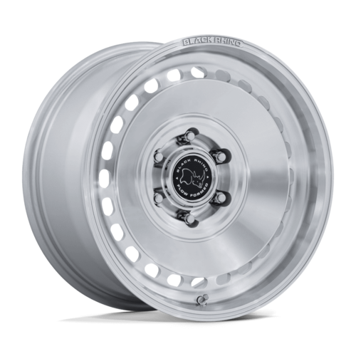 Black Rhino Hard Alloys Basin 17x8 Inch Gloss Silver with Machined Face Wheel - 6x139.7 Bolt Pattern, +32 Offset