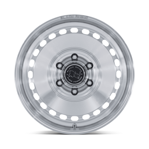 Black Rhino Hard Alloys Basin 17x8.5 Inch Gloss Silver Machined Face Wheel