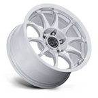 Black Rhino Hard Alloys BR038 RONIN 17x8.5 Inch Gloss Silver with Machined Face Wheel