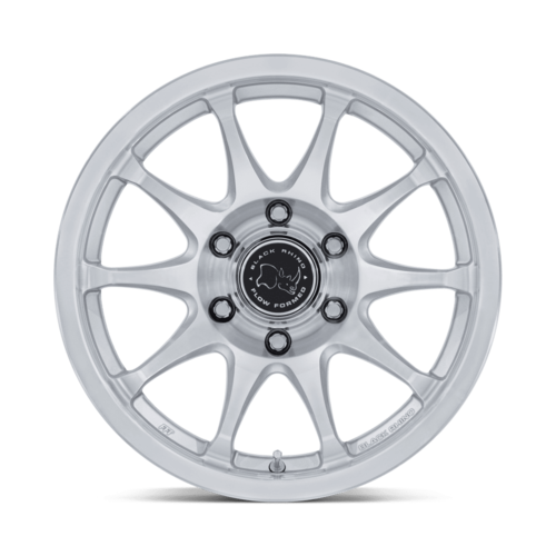 Black Rhino Hard Alloys BR038 RONIN 17x8.5 Inch Silver Gloss Machined Face Wheel