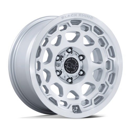 Black Rhino Hard Alloys BR026 Congo 17x8.5 Inch Silver Machined Face Wheel