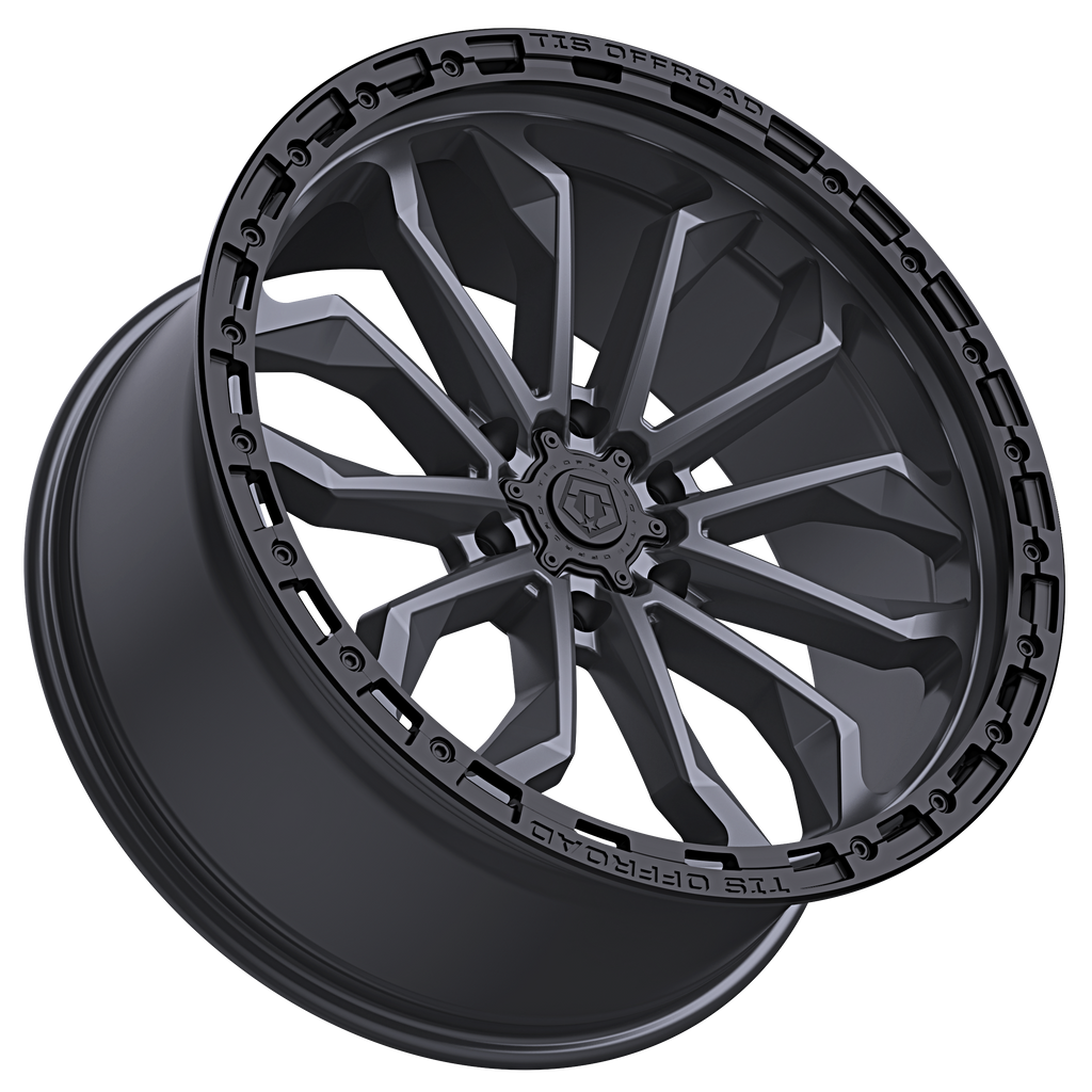 20X10 TIS 556AB OFF-ROAD WHEELS - 5X5.0(127) WITH -13 OFFSET - ANTHRACITE WITH BLACK LIP RING