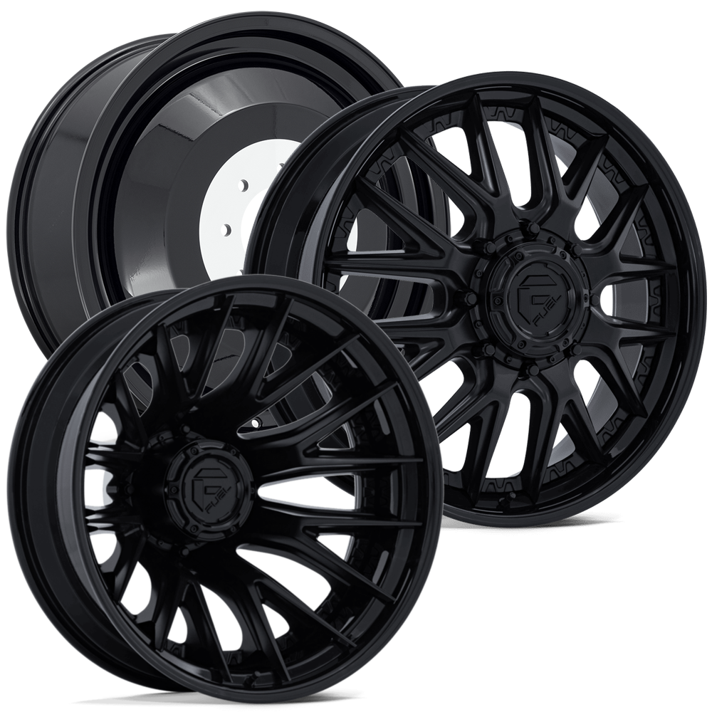 FUEL D406 CATALYST WITH 8X200 BOLT PATTERN - MATTE BLACK W/ GLOSS BLACK LIP
