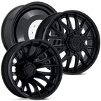 FUEL D406 CATALYST WITH 8X200 BOLT PATTERN - MATTE BLACK W/ GLOSS BLACK LIP