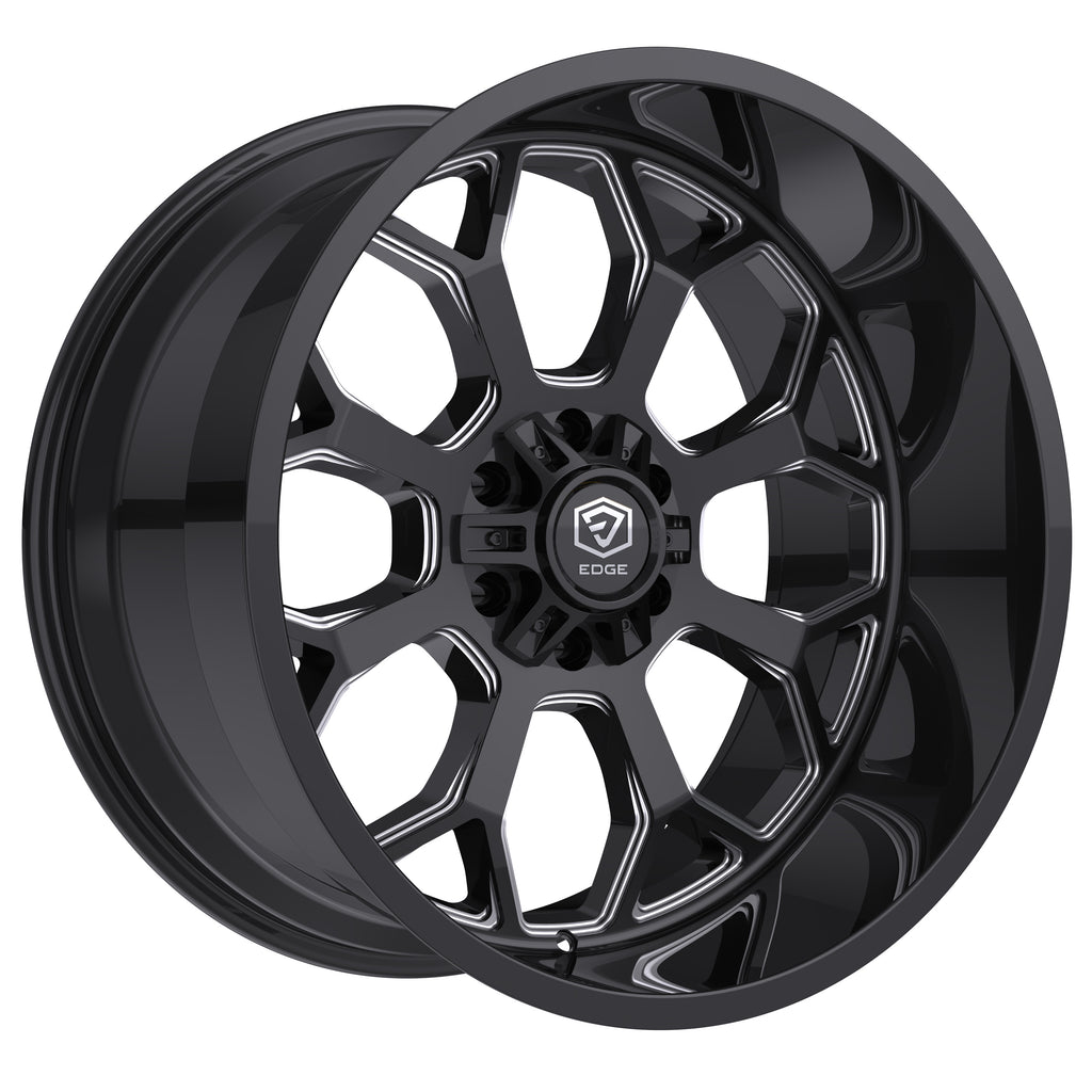 Edge Off Road 301BM 22x12 Cast Aluminum Wheel with -44 Offset and 5x5.00 / 5x5.50 Bolt Pattern