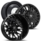 20X8.25 LUXXX HD DUALLY HD34 WITH 8X200 BOLT PATTERN - GLOSS BLACK & MILLED