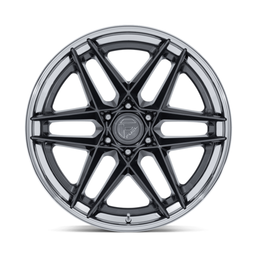 Fuel 1PC FC408 Flight 20x10 Wheel with Gloss Gunmetal Finish and Chrome Lip