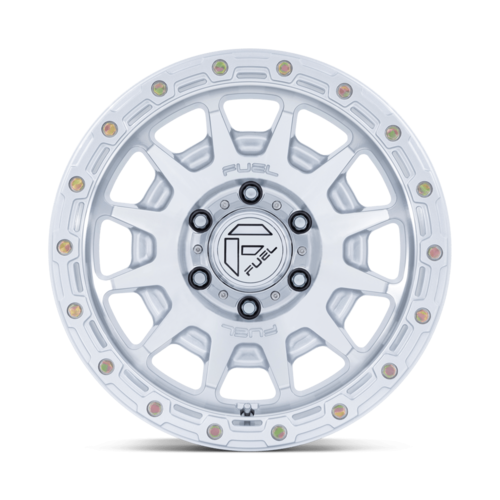 Fuel 1PC Fortress 18x9 Inch Alloy Wheel with Gloss Silver Machined Face Finish, 6x139.7 Bolt Pattern, +20 Offset, 106.10mm Center Bore
