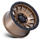 Fuel 1PC Fortress 18x9 Matte Bronze with Gloss Black Lip Wheel - 6x135 Bolt Pattern, +1 Offset