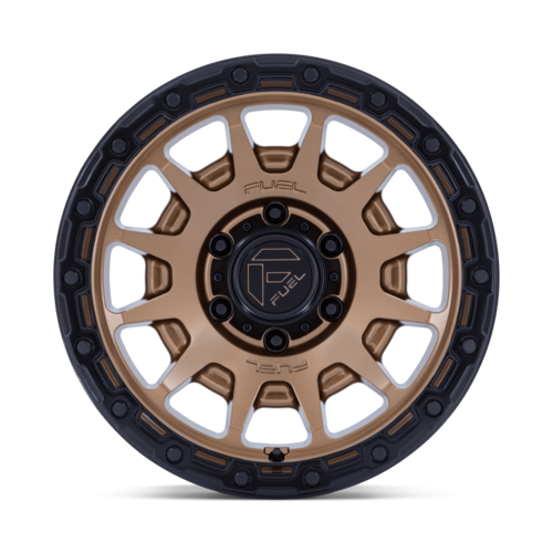 Fuel 1PC Fortress 17x8.5 Matte Bronze with Gloss Black Lip Wheel, 5x127 Bolt Pattern +25 Offset
