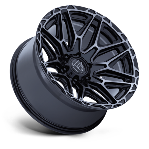 Fuel 1PC FC885 Injector 22x9 6x135 Offset +1 Gloss Black with Machined Dark Tint Face