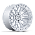 Fuel 1PC FC890 RAIL 17x9 Inch Gloss Silver Machined Face Wheel with -12 Offset and 6x139.7 Bolt Pattern