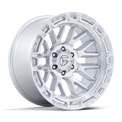 Fuel 1PC FC890 RAIL 20x9 Inch Gloss Silver Machined Face Wheel with 6x139.7 Bolt Pattern and +1 Offset