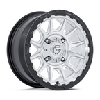 Fuel UTV Piston 15x7 Wheel with 4x137 Bolt Pattern and 10mm Offset - Hyper Silver Machined with Matte Black Lip