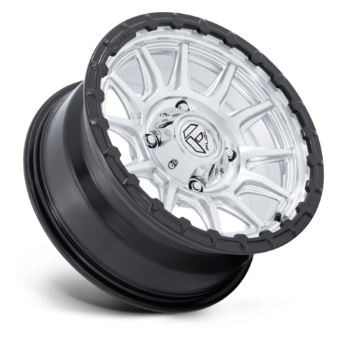 Fuel UTV Piston 15x7 Wheel with 4x137 Bolt Pattern and 10mm Offset - Hyper Silver Machined with Matte Black Lip