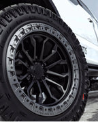 20X9 TIS 556BA OFF-ROAD WHEELS - 6X5.50 WITH +18 OFFSET - BLACK WITH ANTHRACITE LIP RING