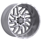 22X12 TIS 544BSM OFF-ROAD WHEELS WITH 8X170 BOLT PATTERN AND -44 OFFSET - SILVER BRUSHED
